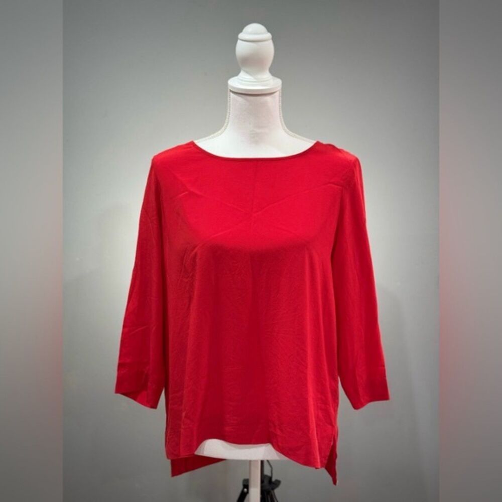CLEAROUT! Red Madewell Silk Hi-Low Blouse Size S EUC